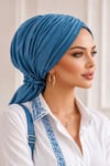 Koyu İndigo Tokalı Bone