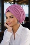 Koyu Pembe Çift Katlı Drapeli Salaş Bone