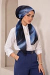 Lacivert Batik Desen Eşarp Bone