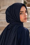 Lacivert Işıltılı Abiye Şal / Çıtçıtlı Şal 2 metre şal Boyu / Hazır Eşarp Şal