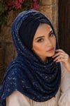 Lacivert Koton Hazır Bandana Şal