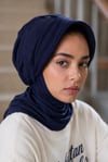Lacivert Şapkalı Bone Ve Boyunluk Takım
