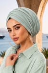 Mint Yeşili Büzgülü Salaş Bone