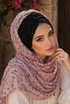 Pudra Çiçekli Koton Bandana Şal