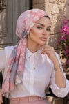 Pudra Gri Desen Eşarp Bone