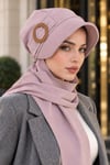Pudra Toka Detaylı Atkılı Şapka