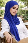 Saks Mavi Bandana Bone Şal