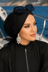 Siyah Çapraz Deniz - Havuz Bonesi
