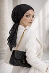 Siyah Dantel Eşarp Bone