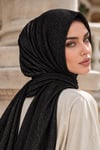 Siyah Işıltılı Abiye Şal / Çıtçıtlı Şal 2 metre şal Boyu / Hazır Eşarp Şal