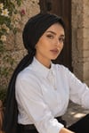 Siyah Piliseli Hazır Başlık & Tokalı Bone