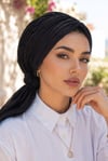 Siyah Piliseli Hazır Başlık & Tokalı Bone