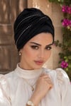 Siyah Taş Detaylı Burgu Bone