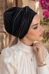 Siyah Taş Detaylı Burgu Bone