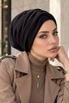Siyah Triko Kışlık Büzgülü Bone