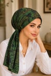 Taba Yeşil Tonlamalı Eşarp Bone