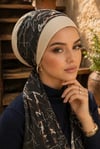 Taş Yazı Desen Fularlı Bone