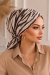 Zebra Desen Tül Tokalı Bone