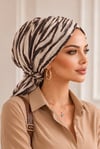 Zebra Desen Tül Tokalı Bone