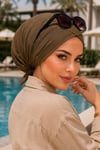 Zeytuni Kahverengi Çapraz Bone / Deniz - Havuz Bonesi