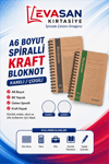 A6 80 YP  SPİRALLİ KARELİ  KRAFT BLOKNOT PK:12 Lİ 
