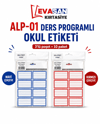 ALP-01 DERS PROGRAMLI 3 LÜ OKUL ETİKETİ PK:12 Lİ