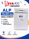 ALP 13X50 MM OKUL ETİKETİ 5 YAPRAK PK:12 Lİ