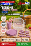 BEEHOME 4 KİŞİLİK KARE PİKNİK SETİ 22 PARÇA AK 458