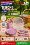 BEEHOME 4 KİŞİLİK KARE PİKNİK SETİ 22 PARÇA AK 458