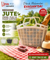 BEEHOME JUTE PİKNİK PLAJ VE PAZAR ÇANTASI AK 706