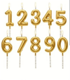 DOĞUM GÜNÜ MUMU 12 CM GOLD/GÜMÜŞ 0-9 RAKAM *24