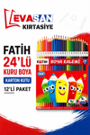FATİH KURUBOYA 24 RENK KARTON KUTU  *144