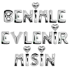 FOLYO BALON BENİMLE EVLENİRMİSİN GÜMÜŞ RENK 19 HARF 35CM