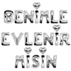 FOLYO BALON BENİMLE EVLENİRMİSİN GÜMÜŞ RENK 19 HARF 35CM