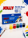 JOLLY 608 AKRİLİK BOYA ASKILI 6 RENK 25 ML *72