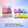 KEDİ FİGÜRÜ YAPIŞKANLI POST-İT 6 LI SET PK:20 Lİ