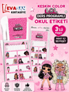 KESKİ COLOR LOL DERS PROGRAMLI 3 LÜ OKUL ETİKETİ PK:50 Lİ 