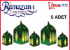 MASA ÜSTÜ DEKOR RAMAZAN TEMALI YEŞİL 5 ADET