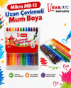MİKRO MB-13 UZUN ÇEVİRMELİ MUM BOYA PK:12Lİ