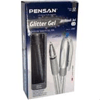 PENSAN 2280 GLİTTER SİYAH SİMLİ JEL KALEM 2280