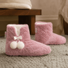 RIVA Shoes Kadın Peluş Ev Botu Ponponlu Fiyonklu Yumuşak Astarlı Kışlık Panduf Ev Botu