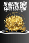 10 Metre Günışığı Led Işık Fişli Dekoratif Sarı Ton Aydınlatma 3 Modlu Led Şerit