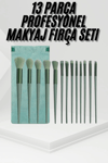 13 Parça Taşınabilir Kılıflı Profesyonel Makyaj Fırça Seti Pudra Allık Fondöten Fırçası