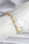 14K Gold Renk Kaplama Lazerli Zincir Model CM Kadın Bileklik
