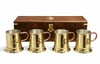 29x7 cm Ahşap Kutulu 4'lü Pirinç Fincan Seti