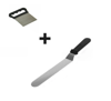2li Set Hamur Şekillendirici Eğik Pasta Spatulası ve Metal Hamur Kesici Kazıyıcı Spatula
