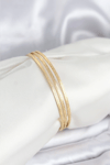 316L Çelik Gold Renk Simli Model Ajda 65 mm Kadın Bileklik