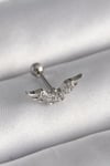 316L Çelik Gümüş Renk Zirkon Taş Detay Kanat Model Tragus Piercing