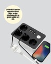 4 Prizli 3 USB Portlu Anahtarlı Akım Korumalı Priz