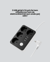 4.1A Hızlı Şarjlı Akım Korumalı 4 Priz ve 3 USB Çıkışlı Priz